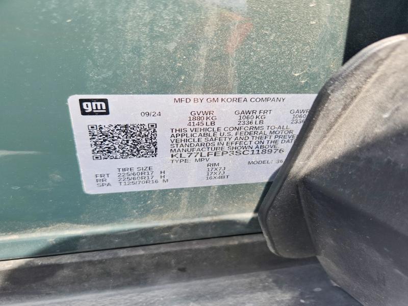 54438706 :رقم المزاد ، KL77LFEP3SC118976 vin ، 2025 Chevrolet Trax مزاد بيع