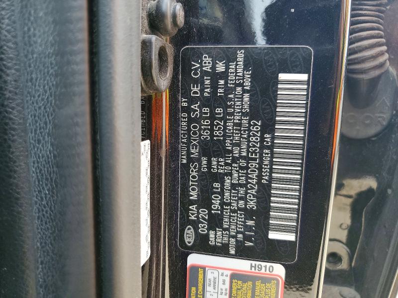 52680646 :رقم المزاد ، 3KPA24AD9LE328262 vin ، 2020 Kia Rio مزاد بيع
