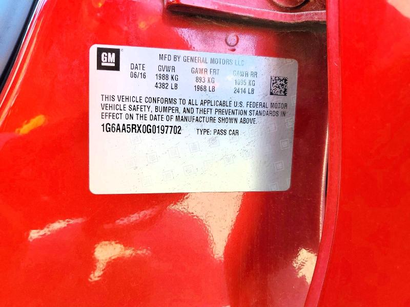2016 Cadillac Ats მანქანა იყიდება აუქციონზე, vin: 1G6AA5RX0G0197702, აუქციონის ნომერი: 54624666