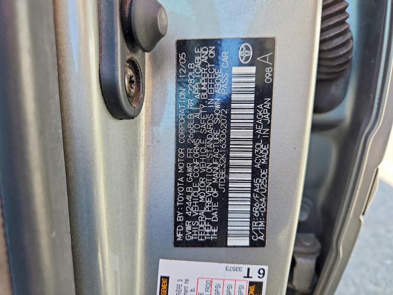 Aukcja sprzedaży 2006 Toyota Camry, vin: JTDBE32K163062072, numer aukcji: 53629966