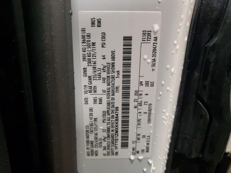 Aukcja sprzedaży 2019 Ford Transit, vin: 1FTYE1ZMXKKB84709, numer aukcji: 52153506