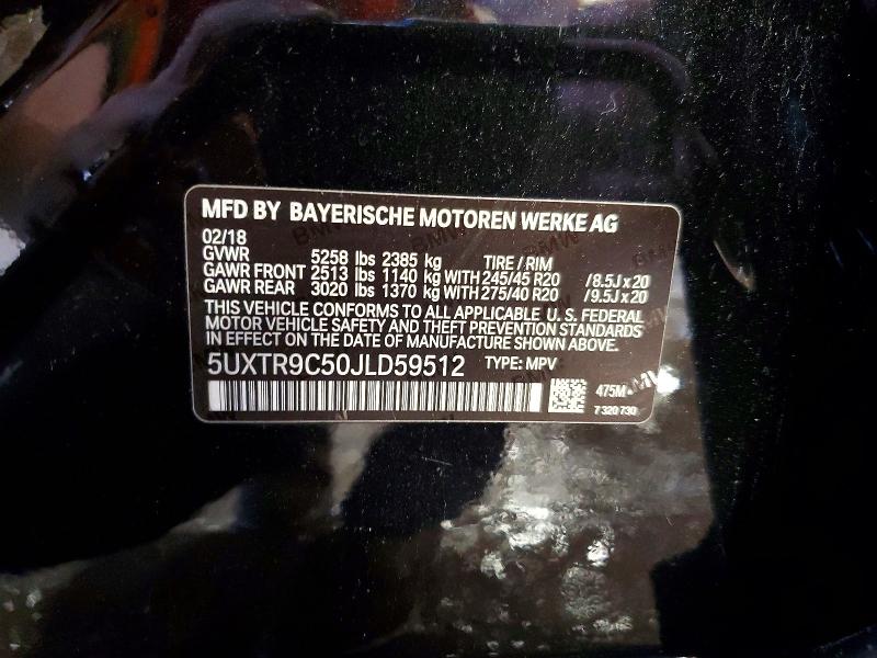 Продаж на аукціоні авто 2018 Bmw X3, vin: 5UXTR9C50JLD59512, номер лоту: 54292406