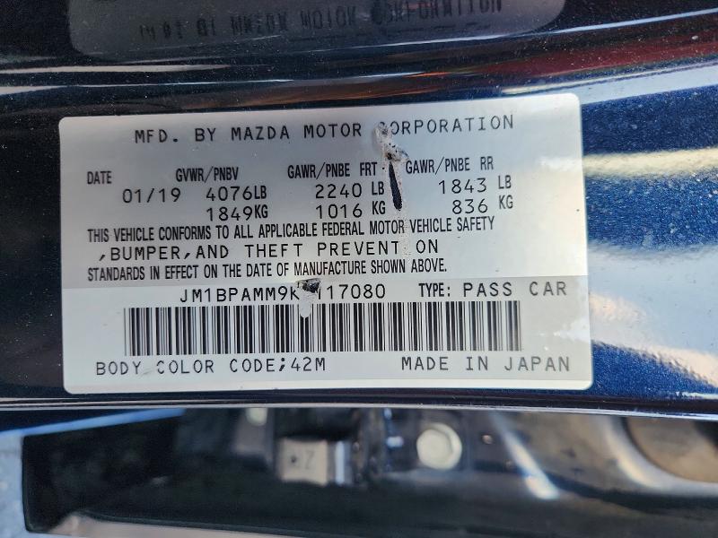 52854516 :رقم المزاد ، JM1BPAMM9K1117080 vin ، 2019 Mazda 3 مزاد بيع