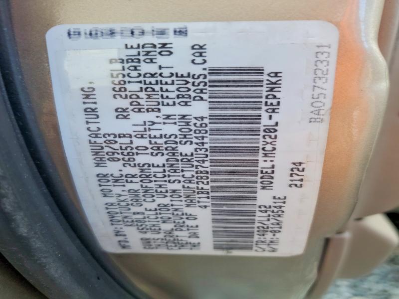 52364406 :رقم المزاد ، 4T1BF28B74U344864 vin ، 2004 Toyota Avalon مزاد بيع
