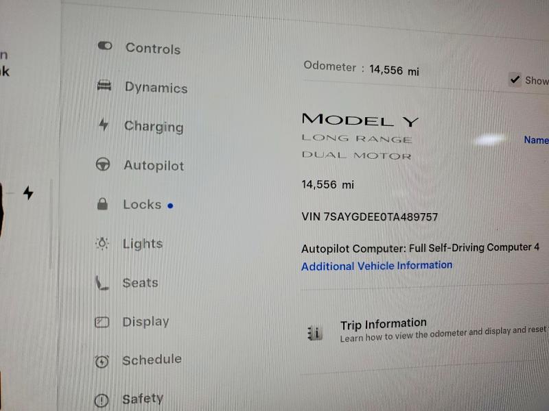 54155726 :رقم المزاد ، 7SAYGDEE0TA489757 vin ، 2026 Tesla Model Y مزاد بيع