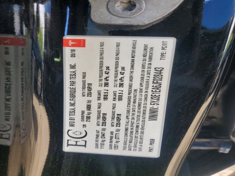 2018 Tesla Model 3 მანქანა იყიდება აუქციონზე, vin: 5YJ3E1EA6JF028443, აუქციონის ნომერი: 52487236
