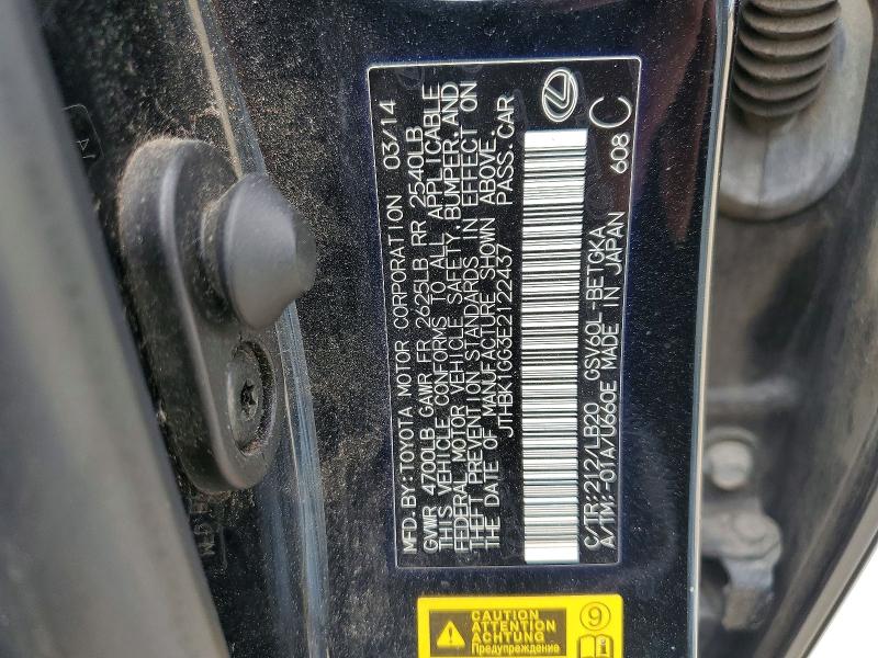 54725686 :رقم المزاد ، JTHBK1GG3E2122437 vin ، 2014 Lexus Es مزاد بيع