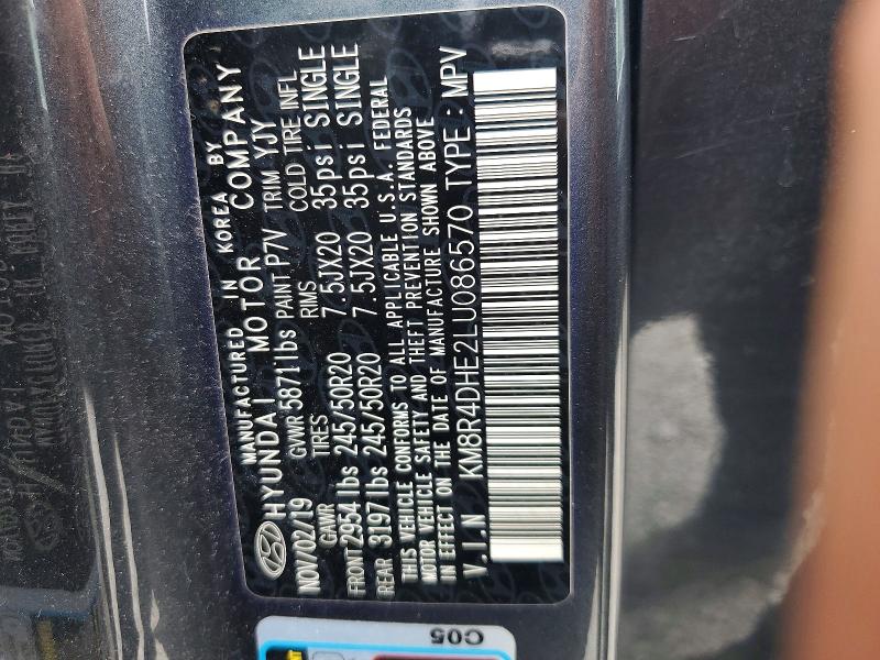 Продажа на аукционе авто 2020 Hyundai Palisade, vin: KM8R4DHE2LU086570, номер лота: 52388236