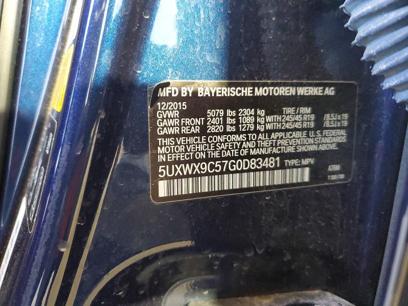 2016 Bmw X3 მანქანა იყიდება აუქციონზე, vin: 5UXWX9C57G0D83481, აუქციონის ნომერი: 52740436