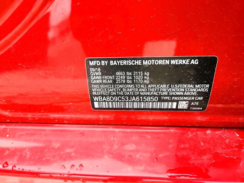 Продажа на аукционе авто 2018 Bmw 330, vin: WBA8D9C53JA615850, номер лота: 53940756