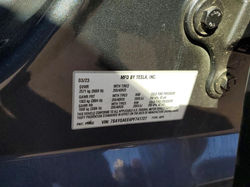 Aukcja sprzedaży 2023 Tesla Model Y, vin: 7SAYGAEE4PF741727, numer aukcji: 52318586