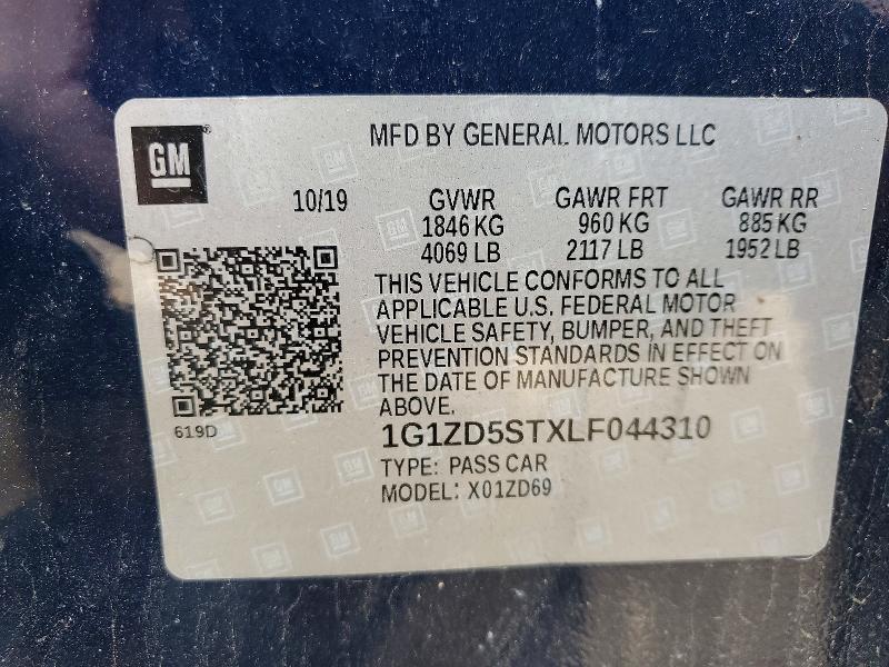 Продажа на аукционе авто 2020 Chevrolet Malibu, vin: 1G1ZD5STXLF044310, номер лота: 52820936