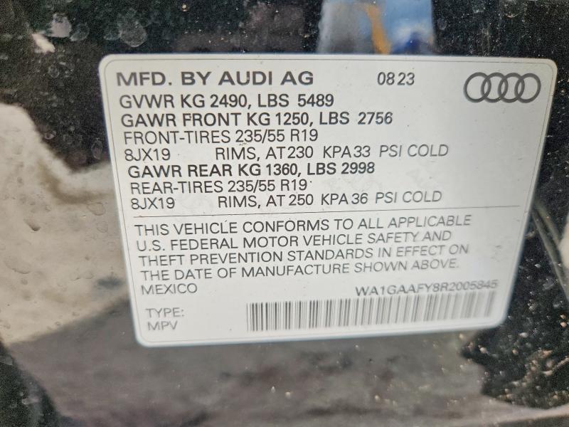 2024 Audi Q5 მანქანა იყიდება აუქციონზე, vin: WA1GAAFY8R2005845, აუქციონის ნომერი: 55407966