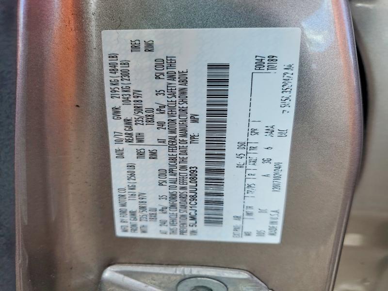 Aukcja sprzedaży 2018 Lincoln Mkc, vin: 5LMCJ1C98JUL08093, numer aukcji: 53302076