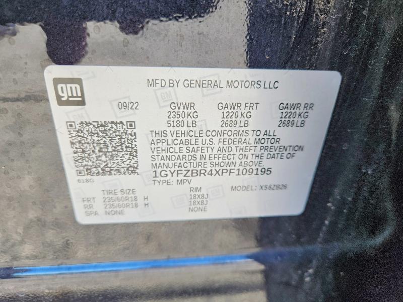 2023 Cadillac Xt4 მანქანა იყიდება აუქციონზე, vin: 1GYFZBR4XPF109195, აუქციონის ნომერი: 51829846
