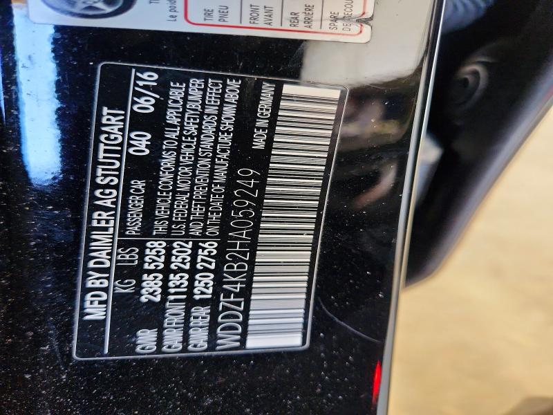 Aukcja sprzedaży 2017 Mercedes-benz E, vin: WDDZF4KB2HA059249, numer aukcji: 54876376