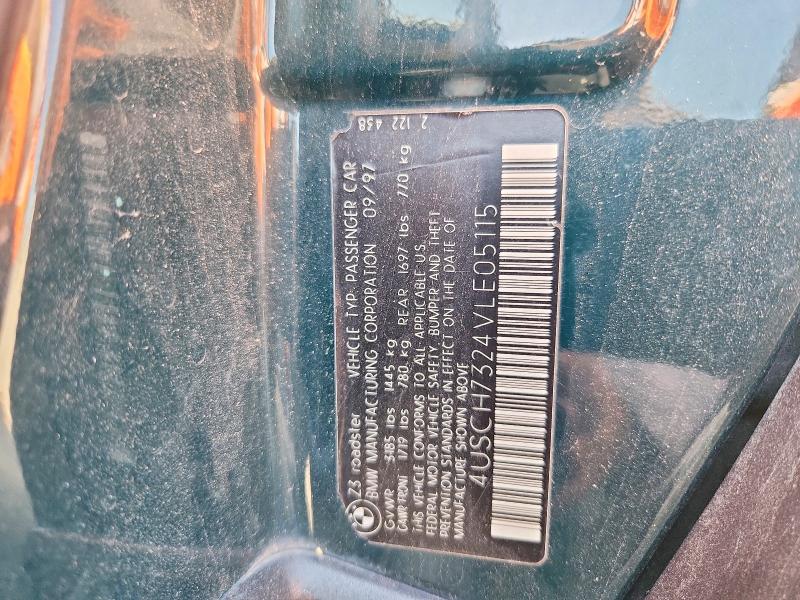 Продаж на аукціоні авто 1997 Bmw Z3, vin: 4USCH7324VLE05115, номер лоту: 52199046