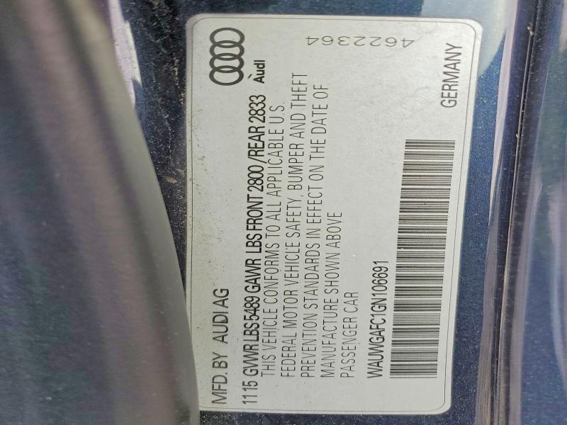 Продаж на аукціоні авто 2016 Audi A7, vin: WAUWGAFC1GN106691, номер лоту: 53189336