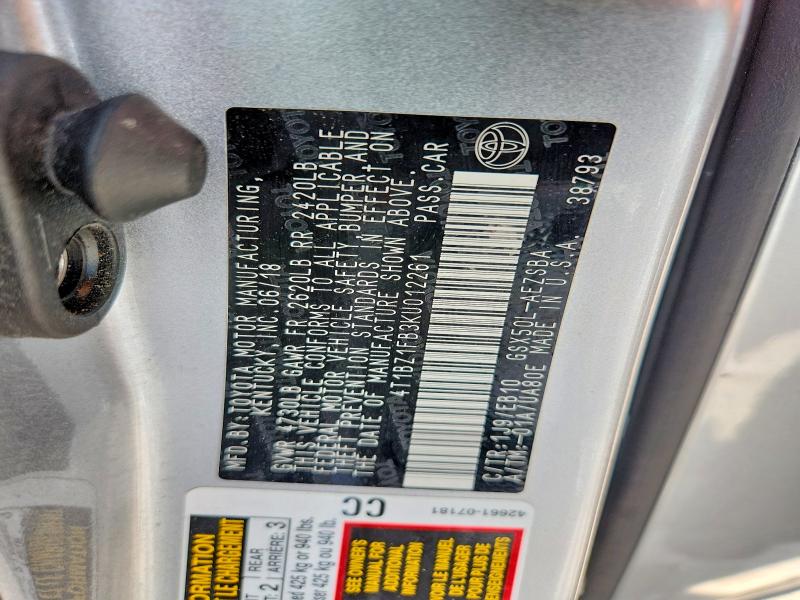 53442036 :رقم المزاد ، 4T1BZ1FB3KU012261 vin ، 2019 Toyota Avalon مزاد بيع