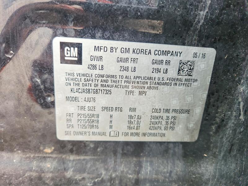 54895396 :رقم المزاد ، KL4CJASB7GB717325 vin ، 2016 Buick Encore مزاد بيع