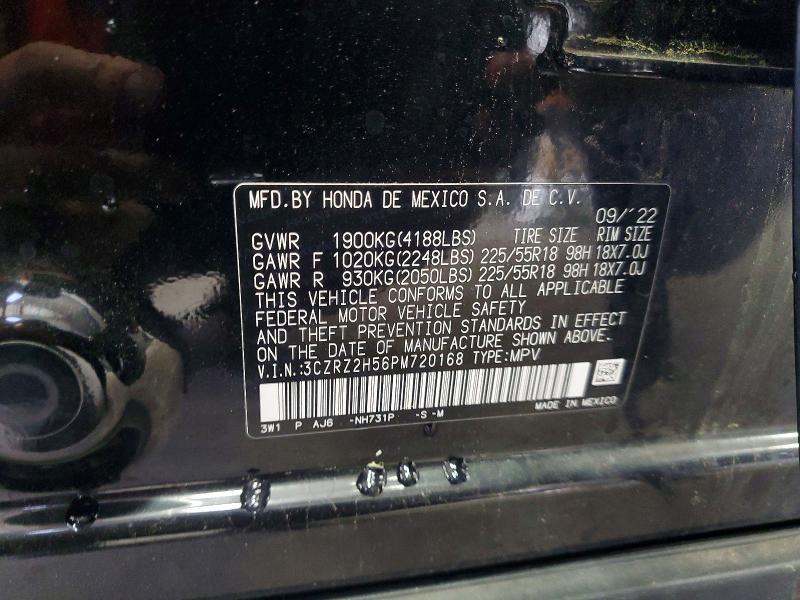 Продажа на аукционе авто 2023 Honda Hr-v, vin: 3CZRZ2H56PM720168, номер лота: 54981466
