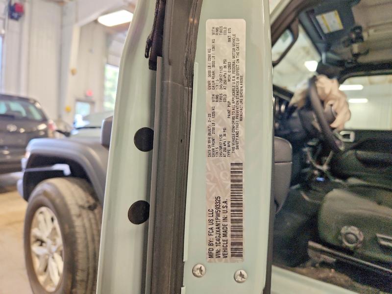 2023 Jeep Wrangler მანქანა იყიდება აუქციონზე, vin: 1C4GJXAN1PW593325, აუქციონის ნომერი: 55557576