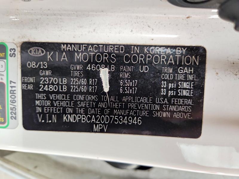Продажа на аукционе авто 2013 Kia Sportage, vin: KNDPBCA20D7534946, номер лота: 52663896