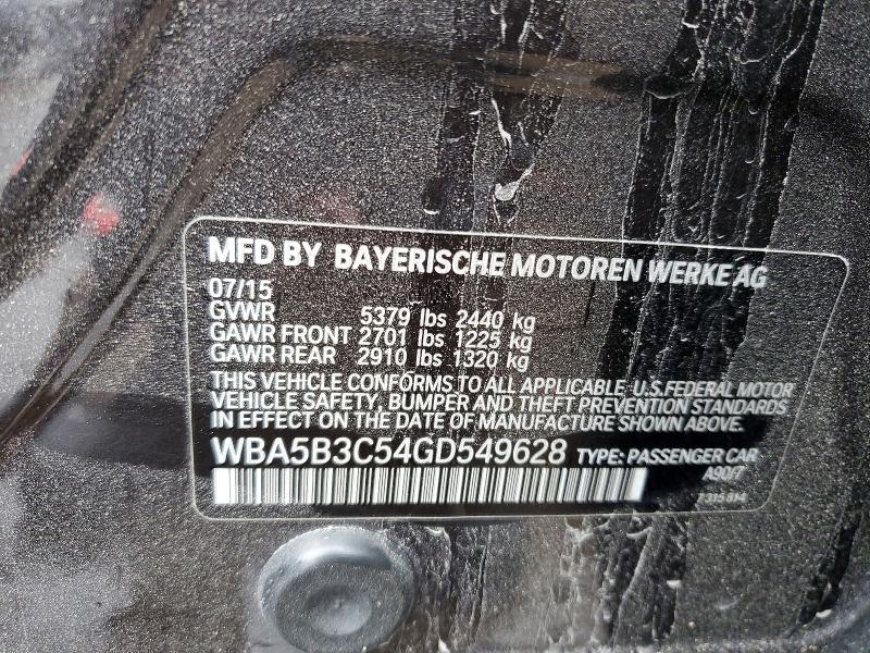 51851986 :رقم المزاد ، WBA5B3C54GD549628 vin ، 2016 Bmw 535 مزاد بيع