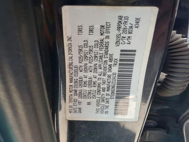 Aukcja sprzedaży 2002 Toyota Tacoma, vin: 5TEGN92N62Z124130, numer aukcji: 53006206