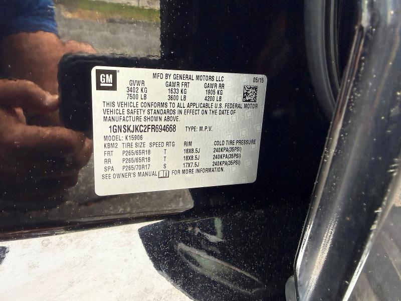 Aukcja sprzedaży 2015 Chevrolet Suburban, vin: 1GNSKJKC2FR694668, numer aukcji: 55103716