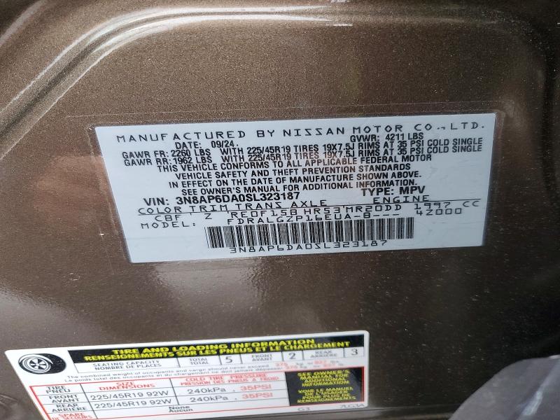 Aukcja sprzedaży 2025 Nissan Kicks, vin: 3N8AP6DA0SL323187, numer aukcji: 52402436