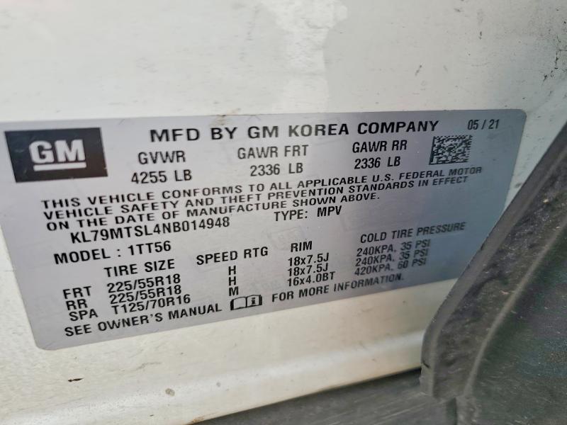 Продажа на аукционе авто 2022 Chevrolet Trailblazer, vin: KL79MTSL4NB014948, номер лота: 52858256