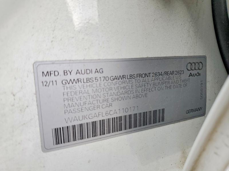 Aukcja sprzedaży 2012 Audi S4, vin: WAUKGAFL6CA110171, numer aukcji: 54791016