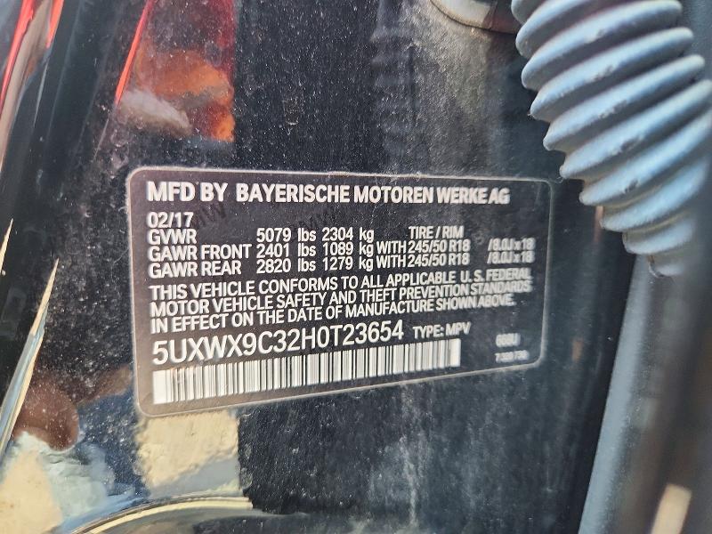 Aukcja sprzedaży 2017 Bmw X3, vin: 5UXWX9C32H0T23654, numer aukcji: 52956536