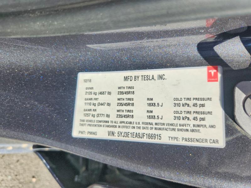 Продажа на аукционе авто 2018 Tesla Model 3, vin: 5YJ3E1EA9JF166915, номер лота: 53212966