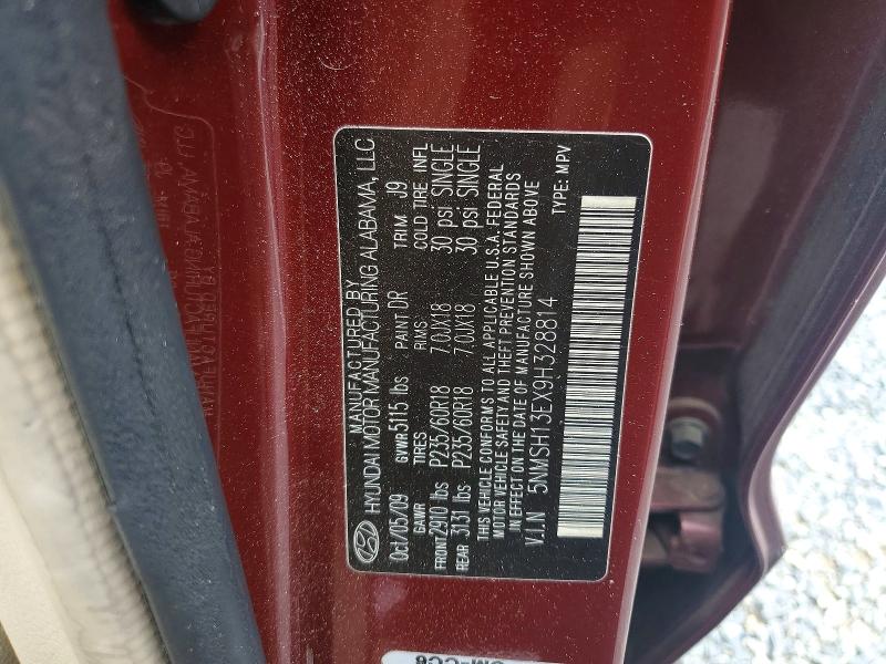 Продаж на аукціоні авто 2009 Hyundai Santa Fe, vin: 5NMSH13EX9H328814, номер лоту: 55423746