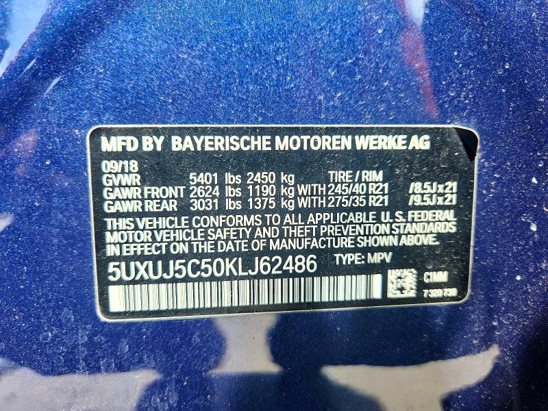 2019 Bmw X4 მანქანა იყიდება აუქციონზე, vin: 5UXUJ5C50KLJ62486, აუქციონის ნომერი: 52969666