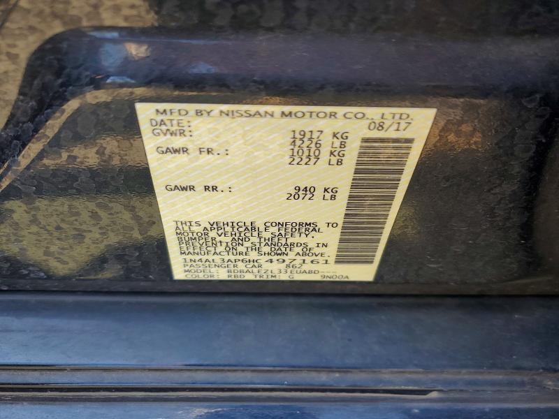 52501136 :رقم المزاد ، 1N4AL3AP6HC497161 vin ، 2017 Nissan Altima مزاد بيع