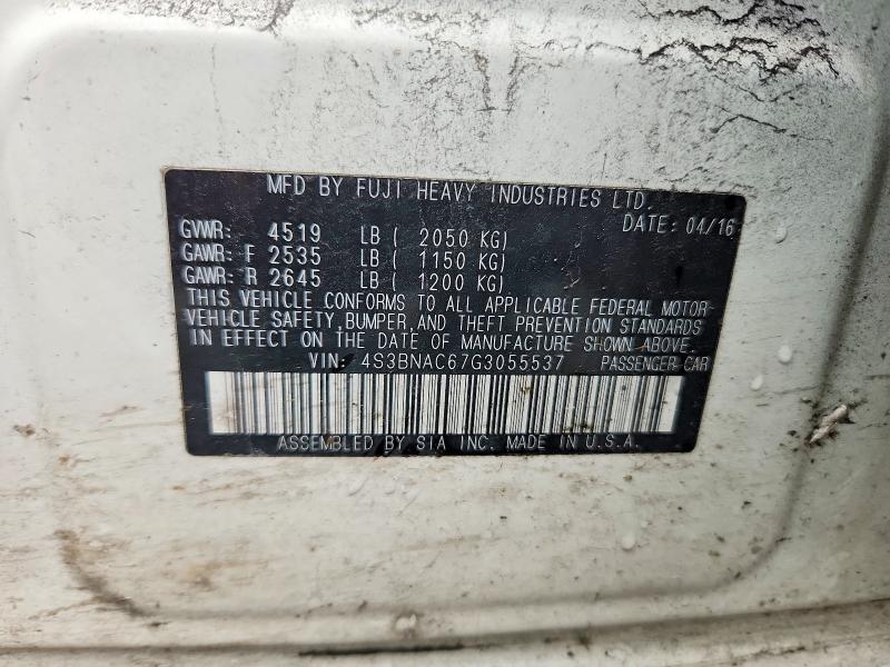Aukcja sprzedaży 2016 Subaru Legacy, vin: 4S3BNAC67G3055537, numer aukcji: 53895166