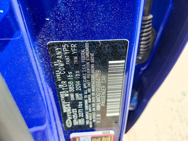 2024 Hyundai Elantra მანქანა იყიდება აუქციონზე, vin: KMHLM4DG1RU664759, აუქციონის ნომერი: 54244316