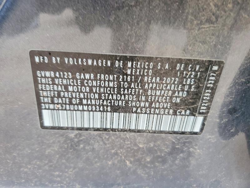 54180676 :رقم المزاد ، 3VWC57BU0MM093416 vin ، 2021 Volkswagen Jetta مزاد بيع