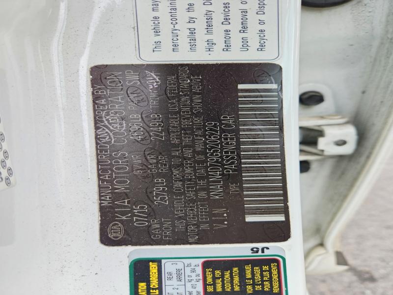 54347616 :رقم المزاد ، KNALN4D79G5206229 vin ، 2016 Kia Cadenza مزاد بيع