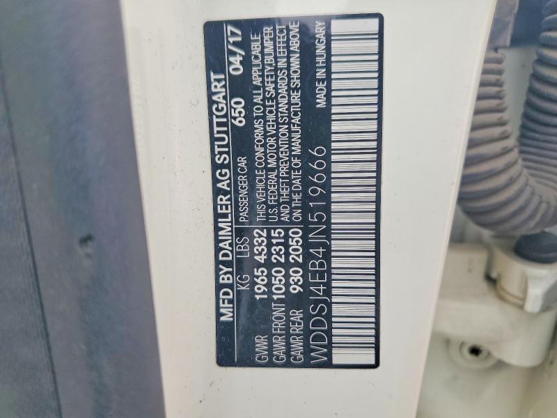 Aukcja sprzedaży 2018 Mercedes-benz Cla, vin: WDDSJ4EB4JN519666, numer aukcji: 54559496