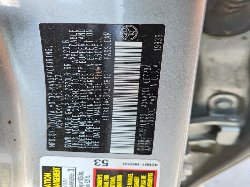 Aukcja sprzedaży 2021 Toyota Camry, vin: 4T1K61AK0MU418131, numer aukcji: 52872786