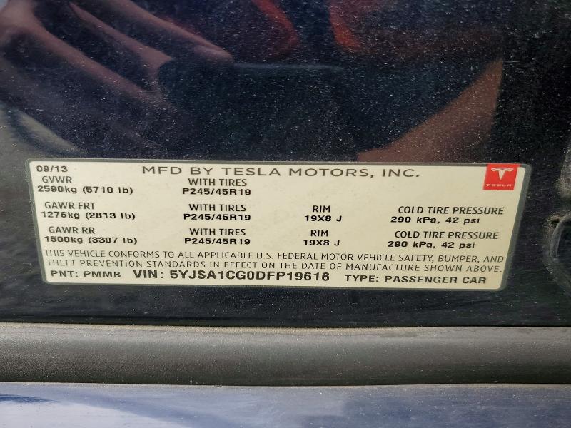 Aukcja sprzedaży 2013 Tesla Model S, vin: 5YJSA1CG0DFP19616, numer aukcji: 52888166