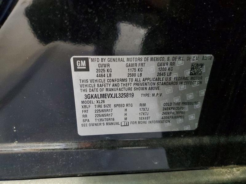 52222706 :رقم المزاد ، 3GKALMEVXJL325819 vin ، 2018 Gmc Terrain مزاد بيع