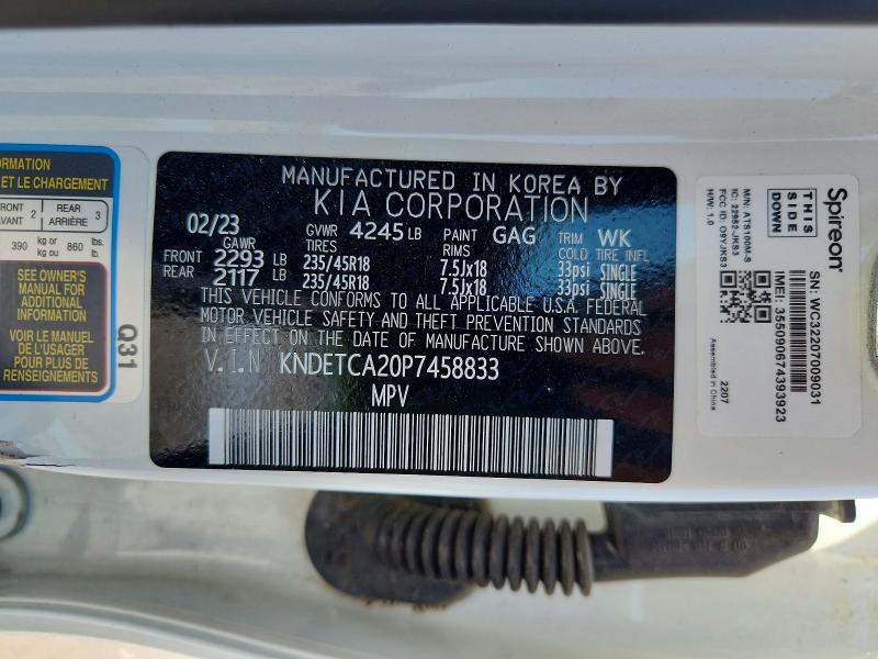 Продажа на аукционе авто 2023 Kia Seltos, vin: KNDETCA20P7458833, номер лота: 52486236