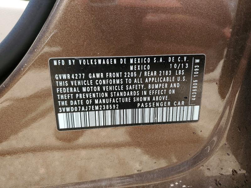 Продажа на аукционе авто 2014 Volkswagen Jetta, vin: 3VWD07AJ7EM238592, номер лота: 53759036