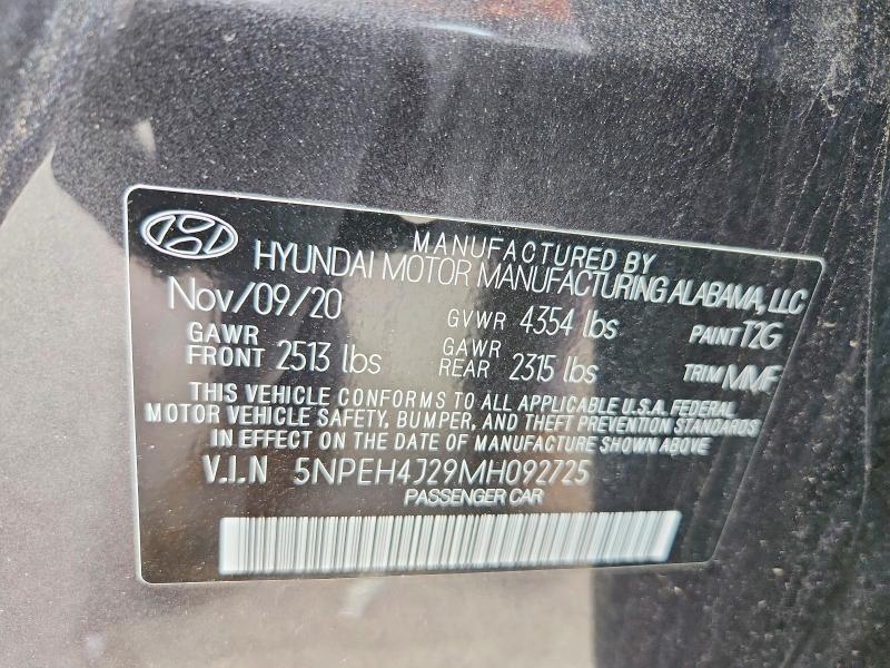 Продажа на аукционе авто 2021 Hyundai Sonata, vin: 5NPEH4J29MH092725, номер лота: 52769496