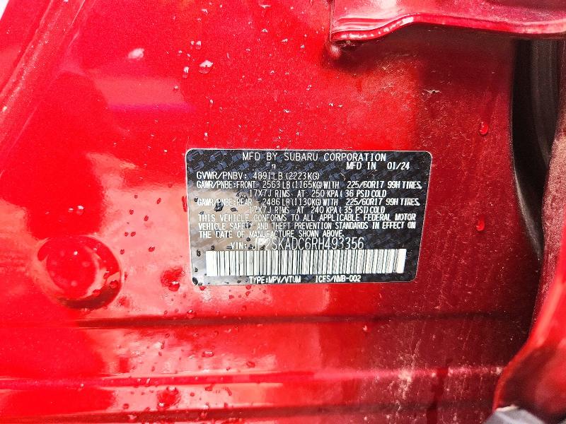 Продажа на аукционе авто 2024 Subaru Forester, vin: JF2SKADC6RH493356, номер лота: 54292866
